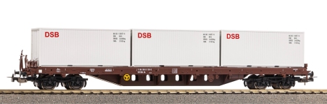 PIKO 24527 - H0 - Containertragwagen Rs mit 3 x 20 Containern DSB, DSB, Ep. IV
